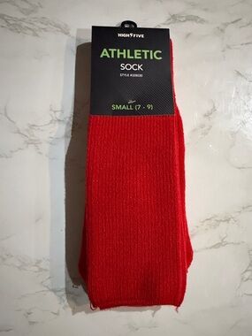 High Five Kids Athletic Red Socks - Small